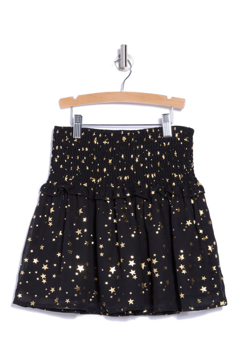 Kids' Smocked Chiffon Skirt, Main, color, BLACK