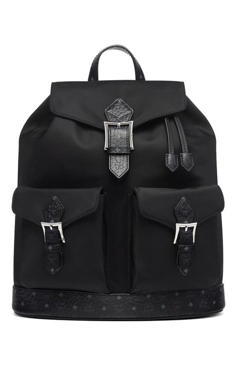 Small Aren Drawstring Backpack in ECONYL and Leather