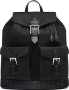 MCM Small Aren Drawstring Backpack in ECONYL and Leather