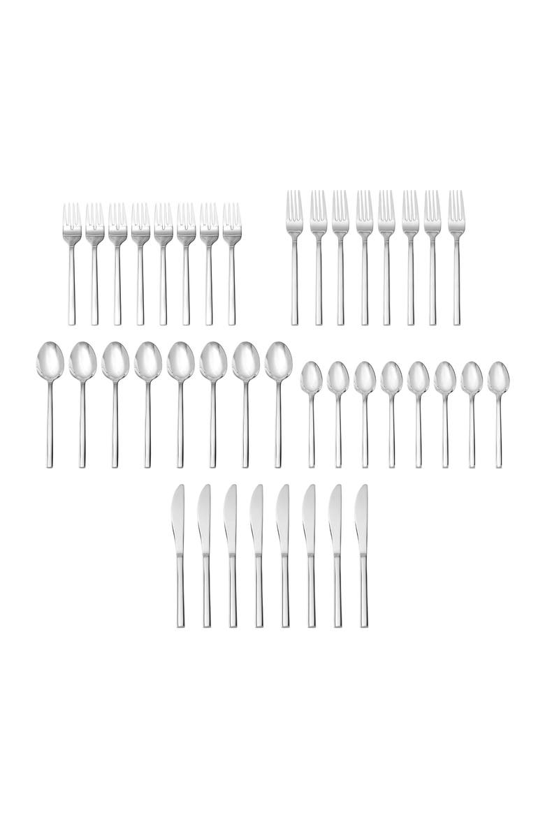 Arezzo Brushed 40-Piece Flatware Set, Main, color, SILVER