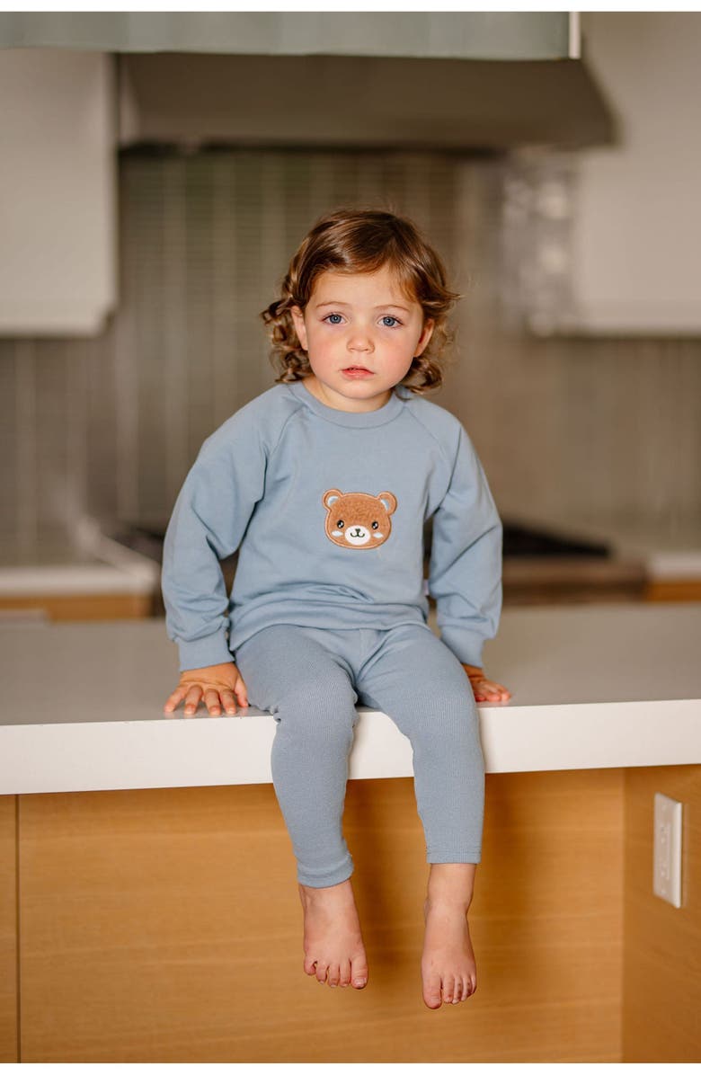Pouf Boys Bear Sweatsuit, Alternate, color, Blue