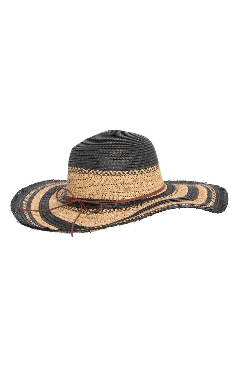 Vince Camuto Textured Straw Floppy Hat, Alternate, color,
