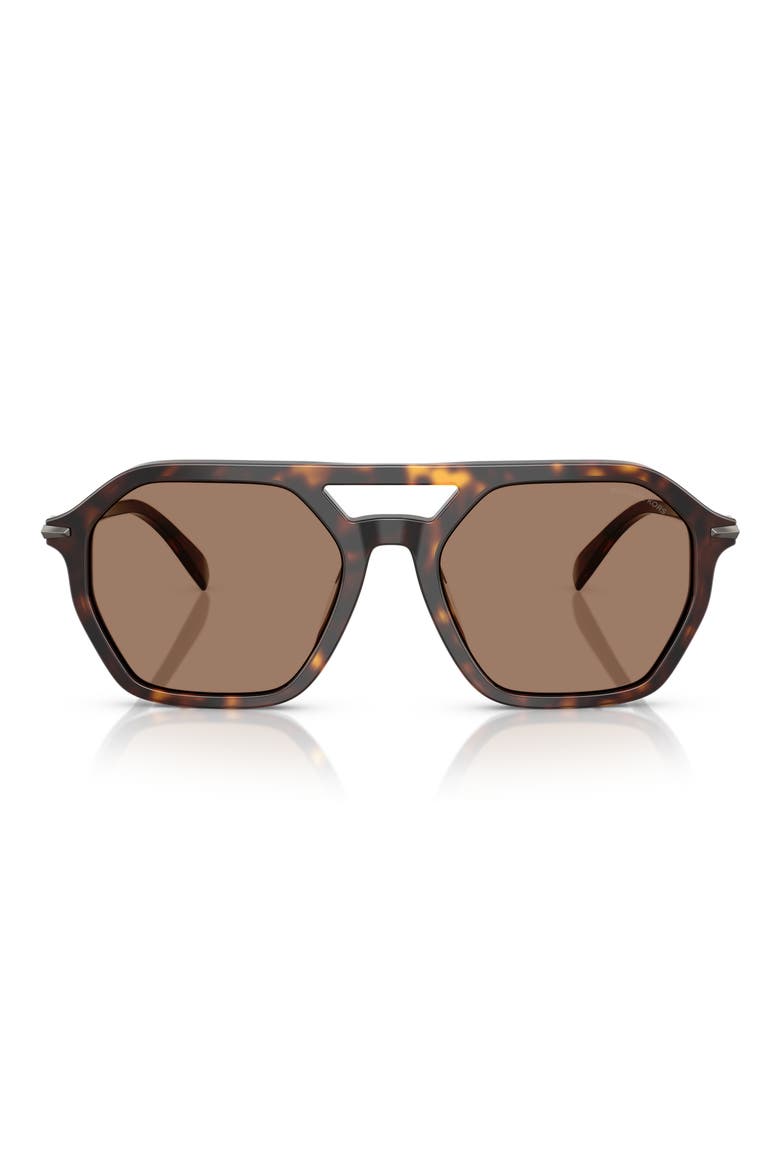 Jackson Hole 57mm Pilot Sunglasses, Main, color, DARK TORTOISE / BROWN SOLID