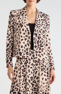 L'AGENCE Atmore Leopard Print Double Breasted Blazer