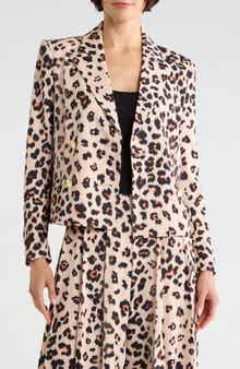 Atmore Leopard Print Double Breasted Blazer