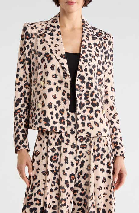 Atmore Leopard Print Double Breasted Blazer