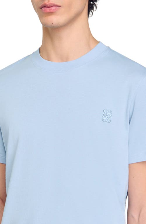 Sandro Crewneck Logo Tee In Blue Sky