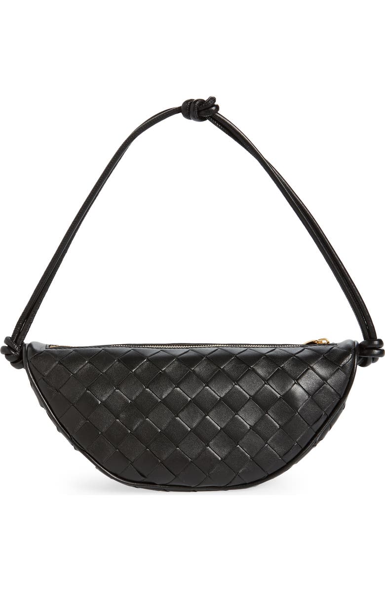Bottega Veneta Half Moon Intrecciato Leather Pouch, Alternate, color,
