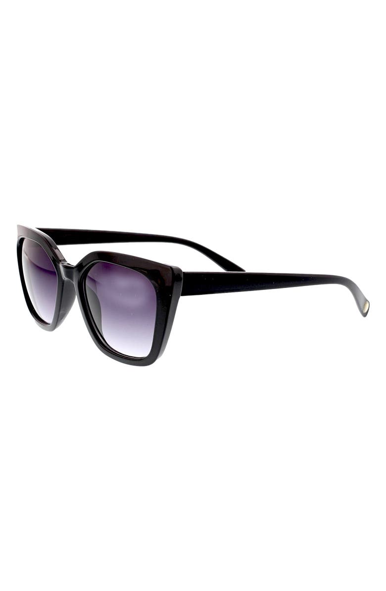 BCBG 52mm Modern Square Sunglasses, Alternate, color, Shiny Black