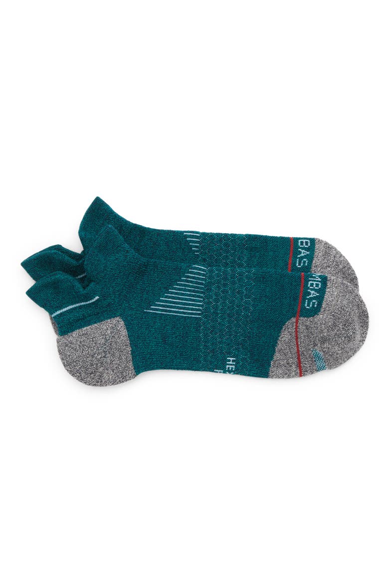 Performance Running Merino Wool Blend Ankle Socks, Main, color, SEAWEED / CHARCOAL