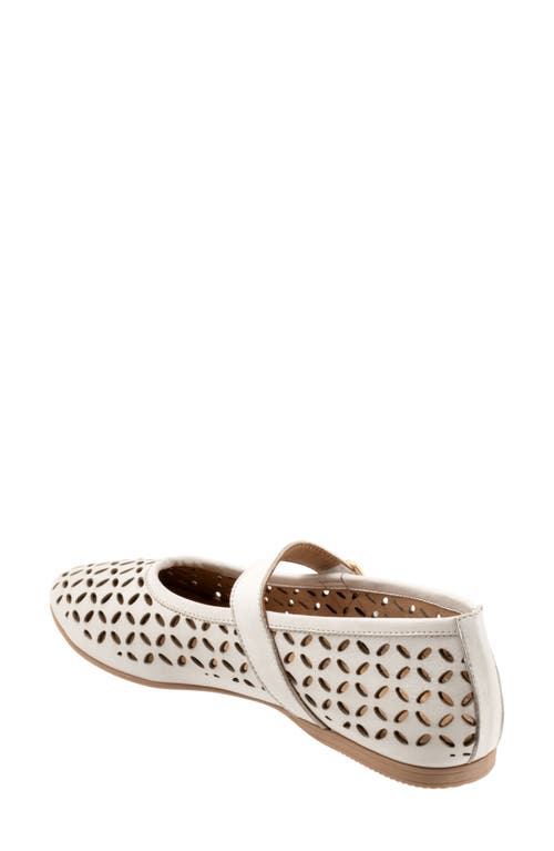 Bueno Kehlani Perforated Mary Jane Flat In Ice White