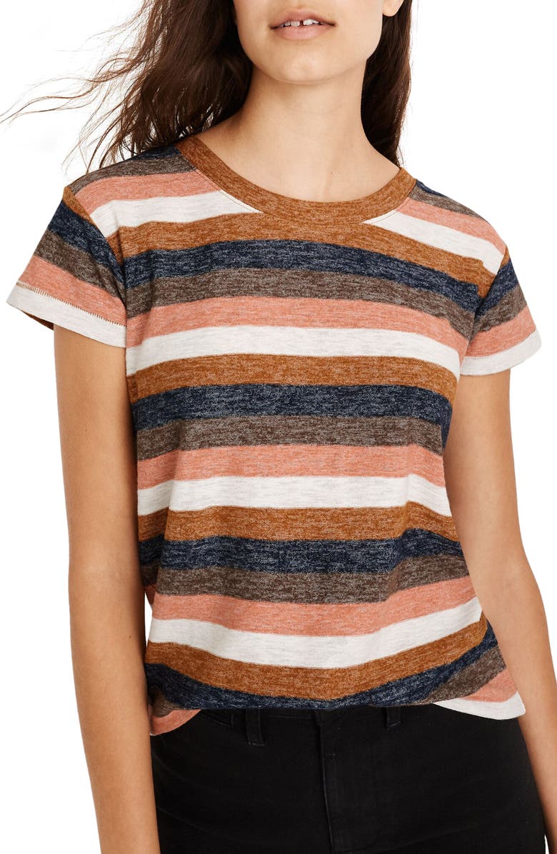 Madewell Textured Tee in Stripe, Main, color, 