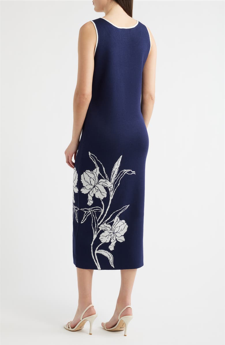 Sam Edelman Floral Knit Maxi Dress, Alternate, color, Navy