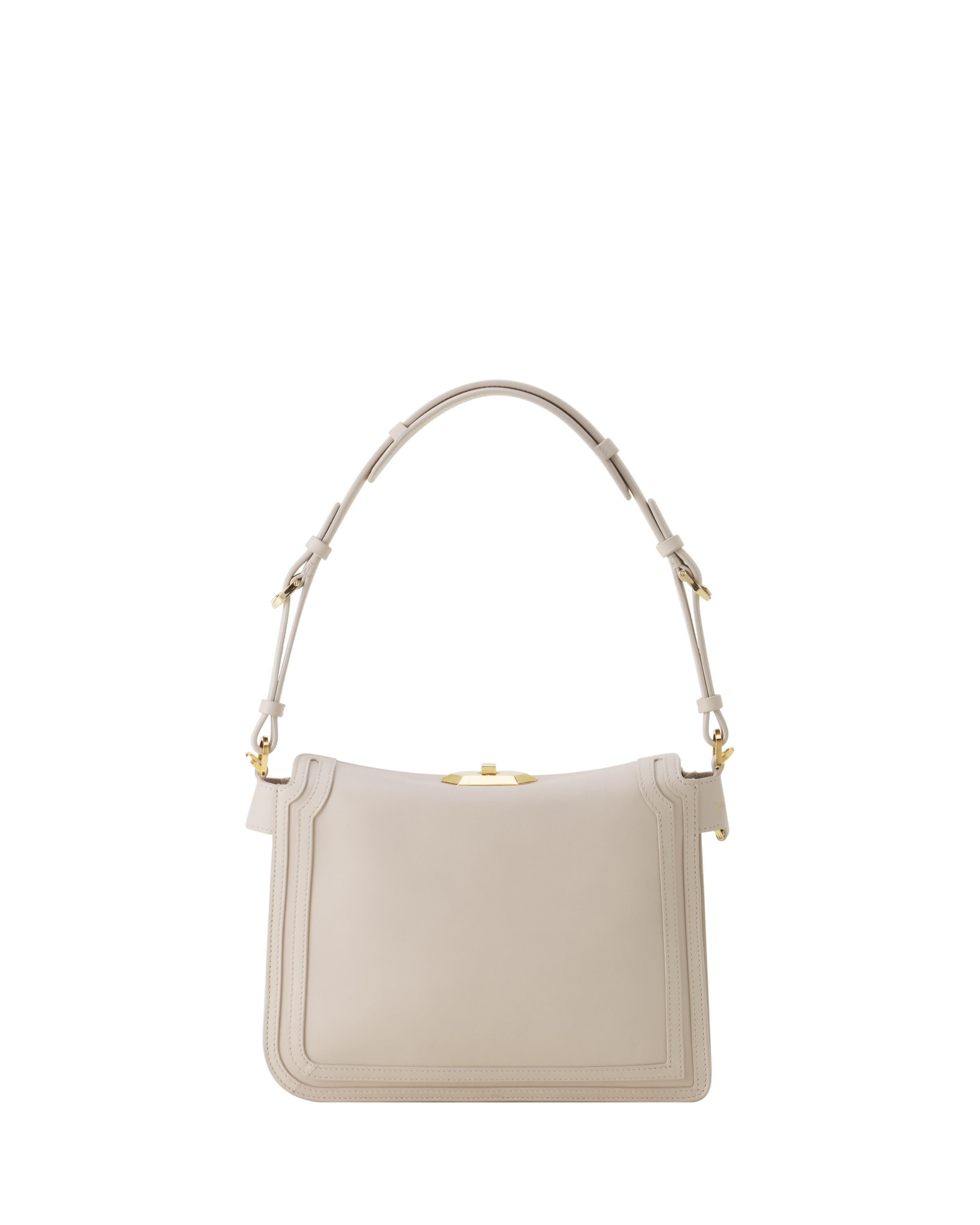Lanvin Compagnon Small Asymmetrical Bag In Leather Lanvin, Alternate, color, Beige