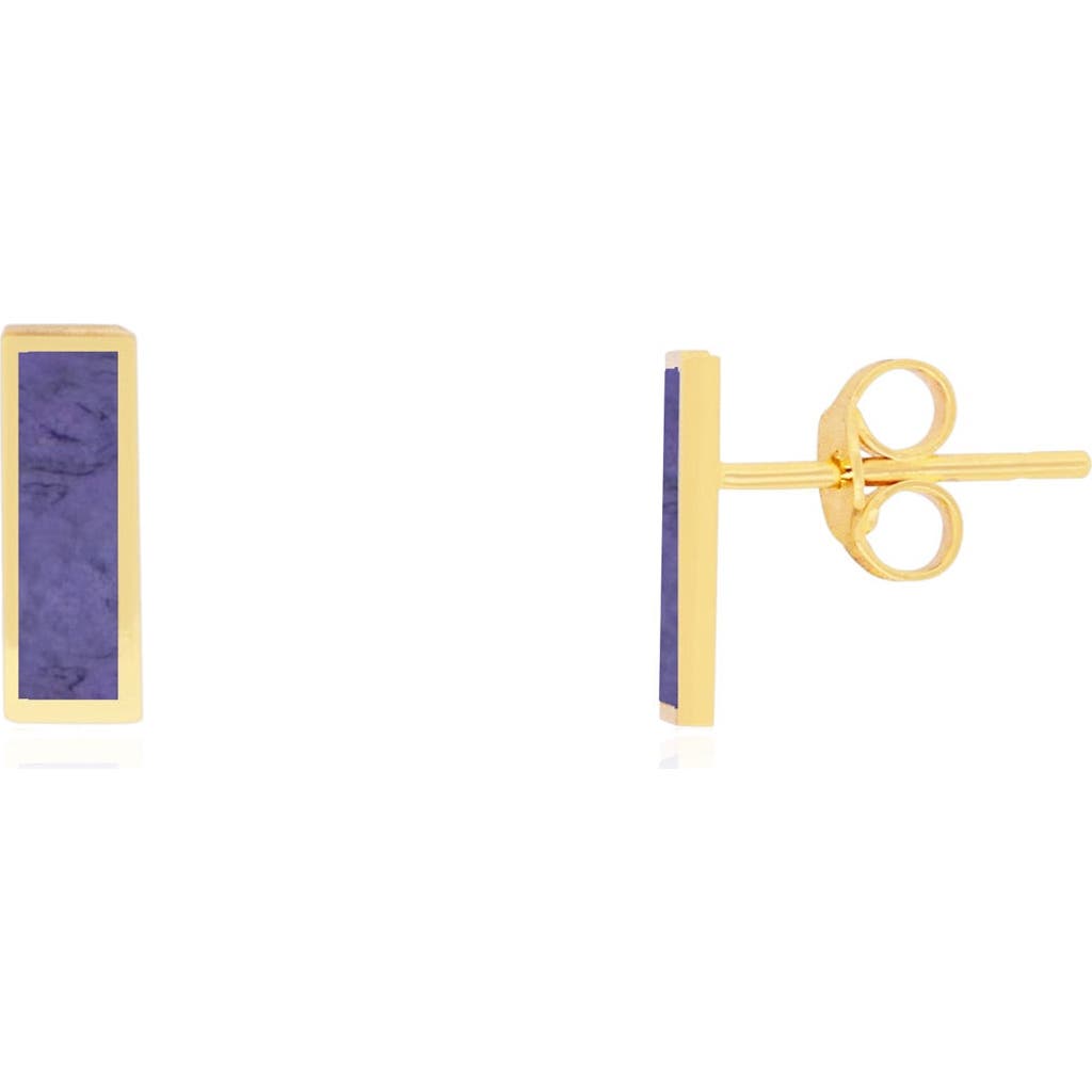 The Lovery Fine Jewelry Amethyst Bar Stud Earrings in Purple  product