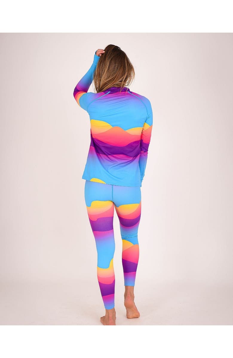 OOSC Mambo Sunset Women's Base Layer Leggings, Alternate, color, Multi-Colour