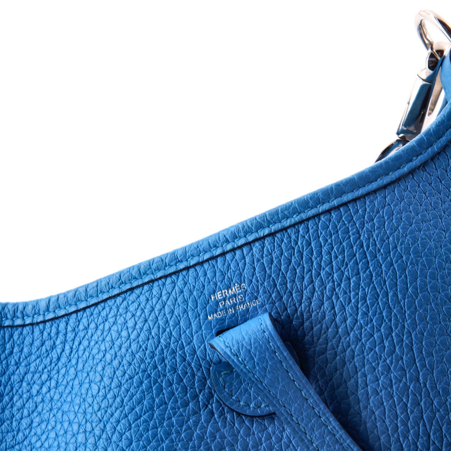 Pre-Owned Hermes Evelyne Bag Gen III Clemence TPM, Alternate, color, Bleu Frida