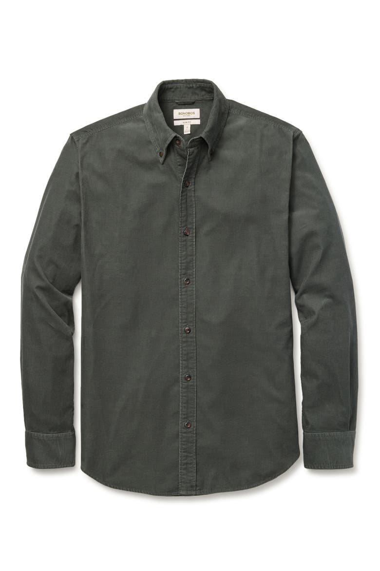 Everyday Slim Fit Corduroy Shirt, Alternate, color, DEEP STONE