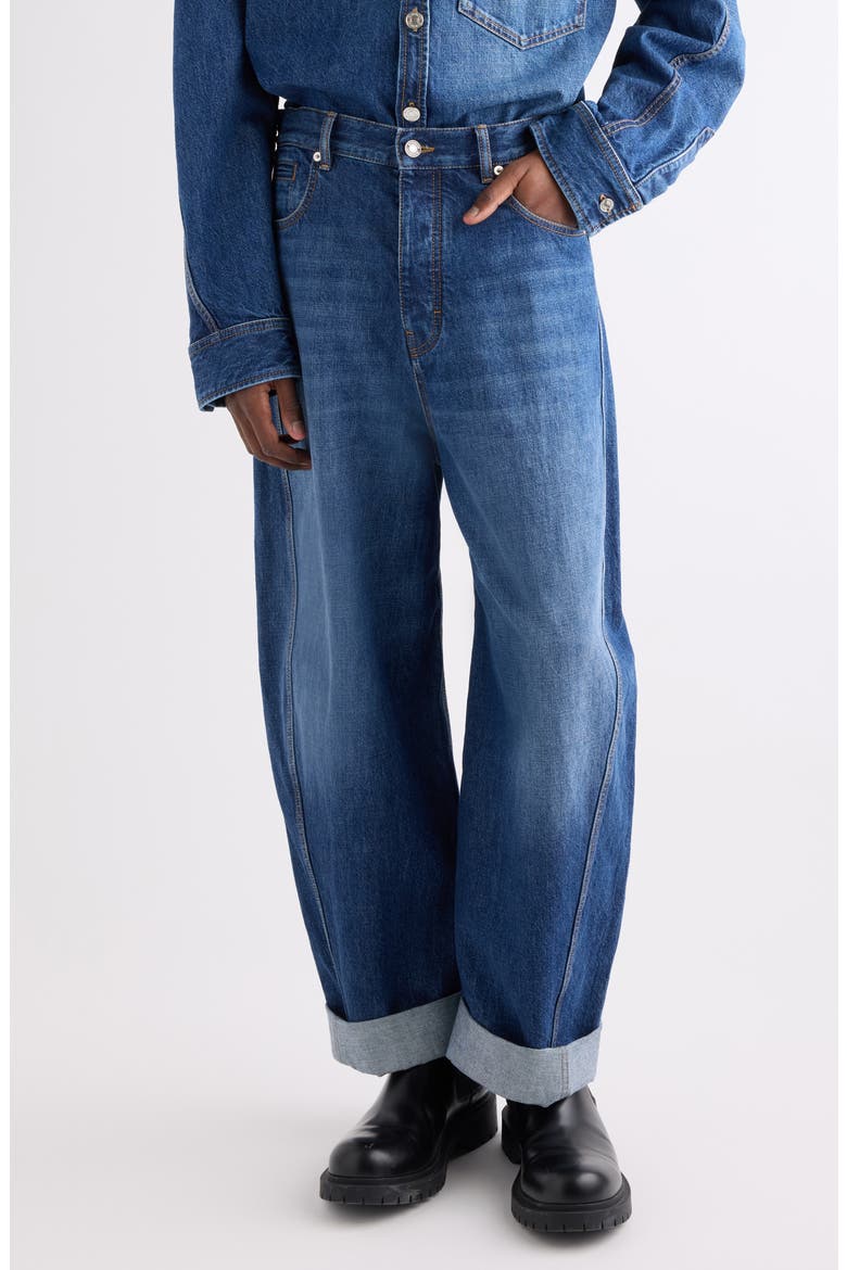 Twisted Seam Jeans, Main, color, DARK BLUE