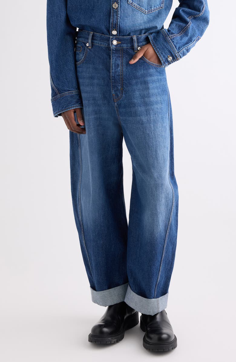 Givenchy Twisted Seam Jeans, Main, color, Dark Blue