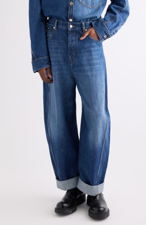 Givenchy Denim Trousers With Belt Loops And Contrast Stitching In Blue