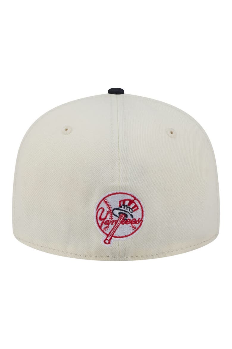 Men's New Era  Cream New York Yankees Two-Tone Stitch 59FIFTY Fitted Hat, Alternate, color, Cream