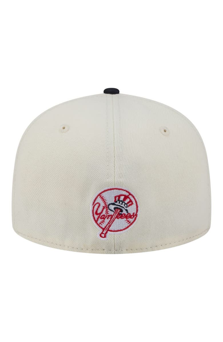 New Era Men's New Era  Cream New York Yankees Two-Tone Stitch 59FIFTY Fitted Hat, Alternate, color, Cream