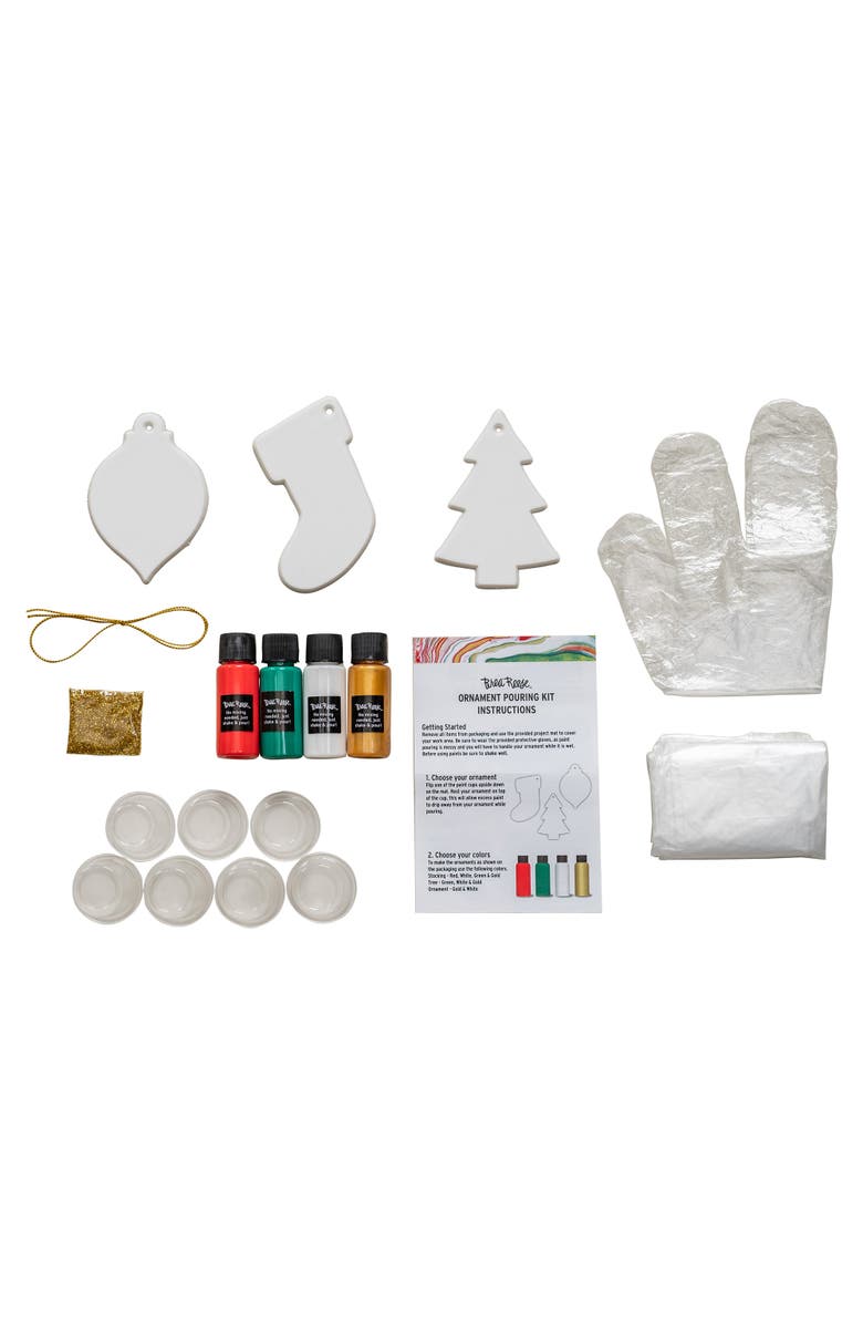 Brea Reese Acrylic Paint Pouring Kit Ornaments, Alternate, color, Multicolored