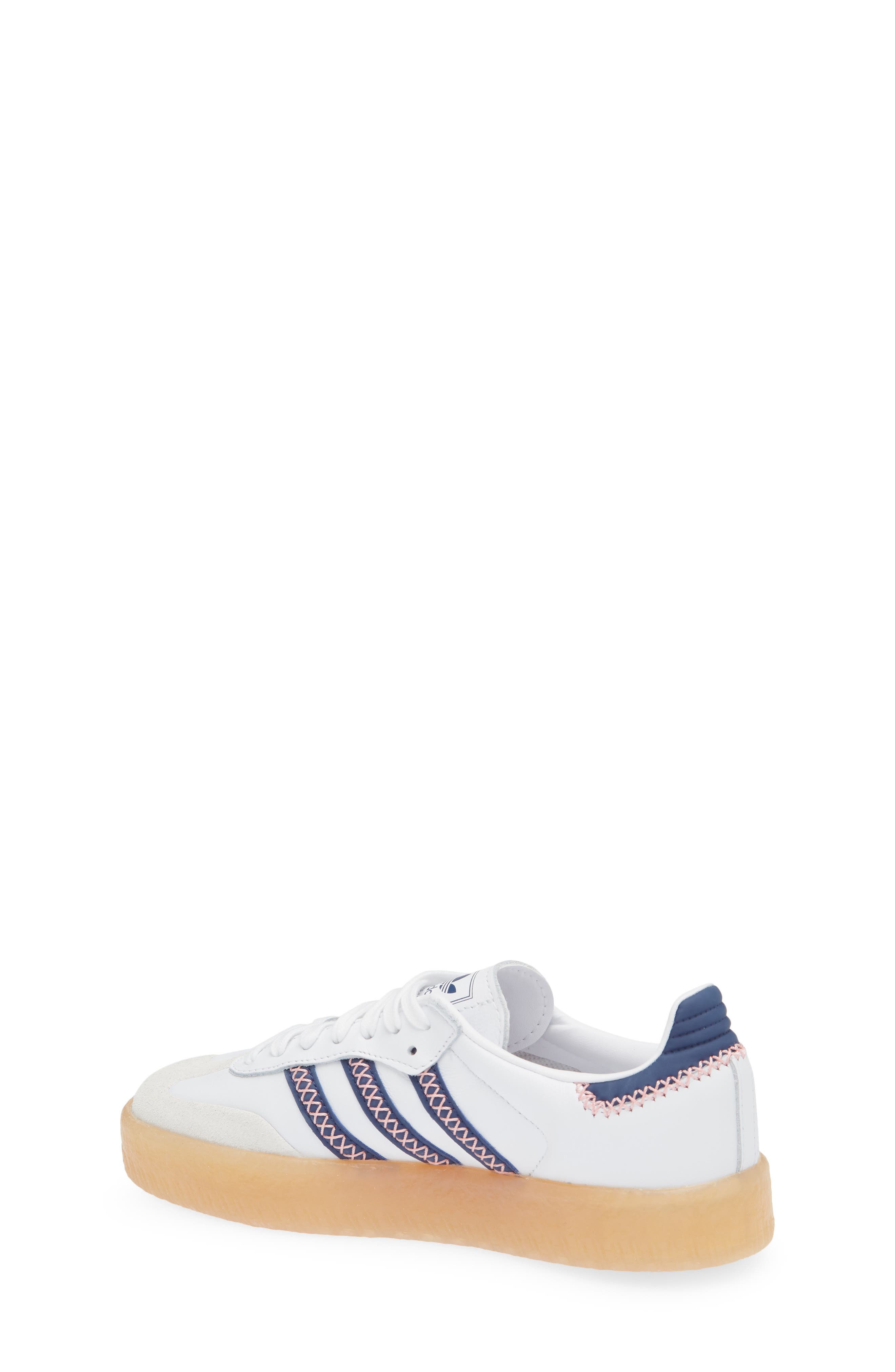 adidas Kids' Sambae Sneaker, Alternate, color, White/ Dark Blue/ Pink