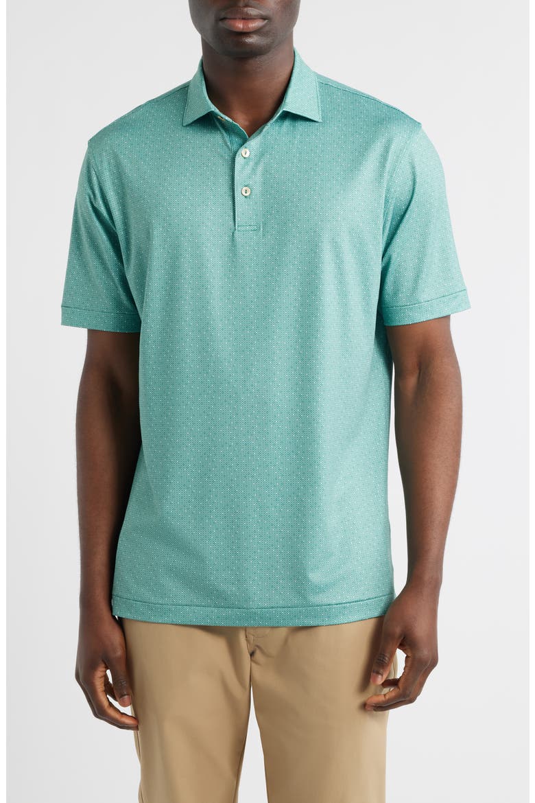 Dashwood Microprint Performance Jersey Polo, Main, color, SNOW PEA