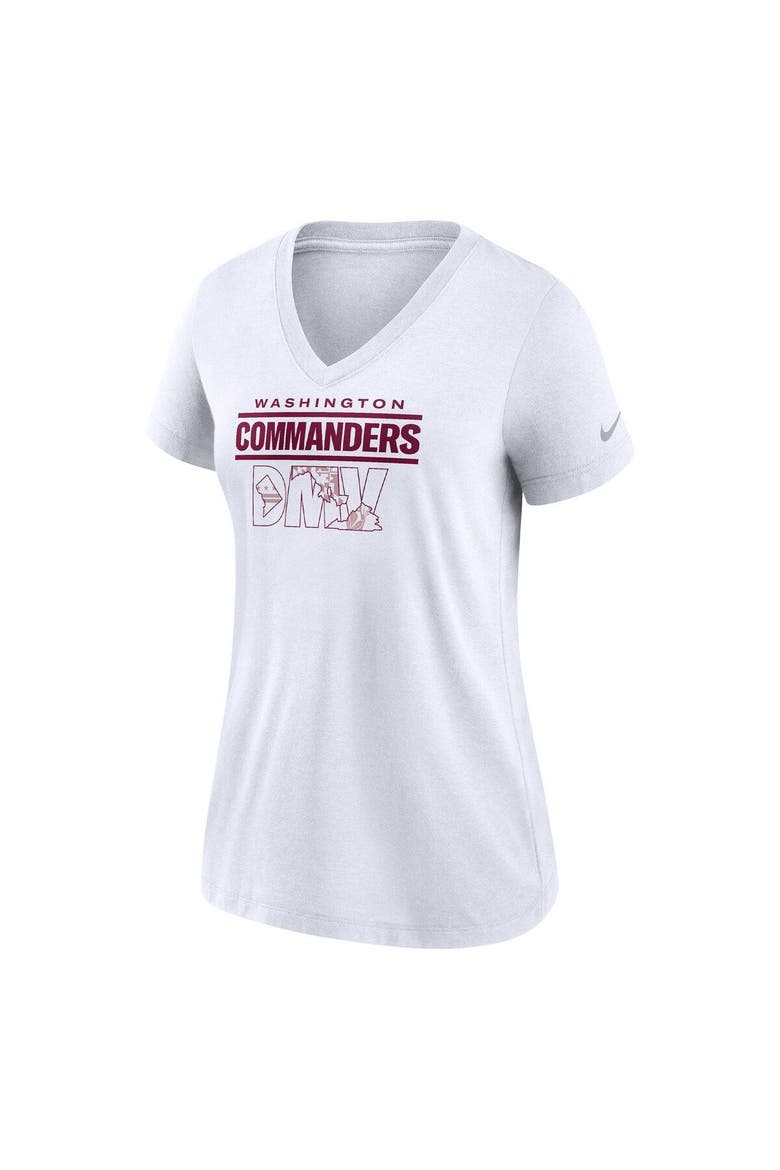 Women's Nike White Washington Commanders Hometown Collection Tri-Blend V-Neck T-Shirt, Alternate, color, White