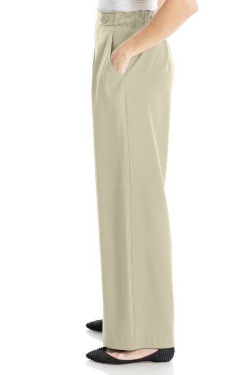Max Studio Pleated Wide Leg Pant In Green