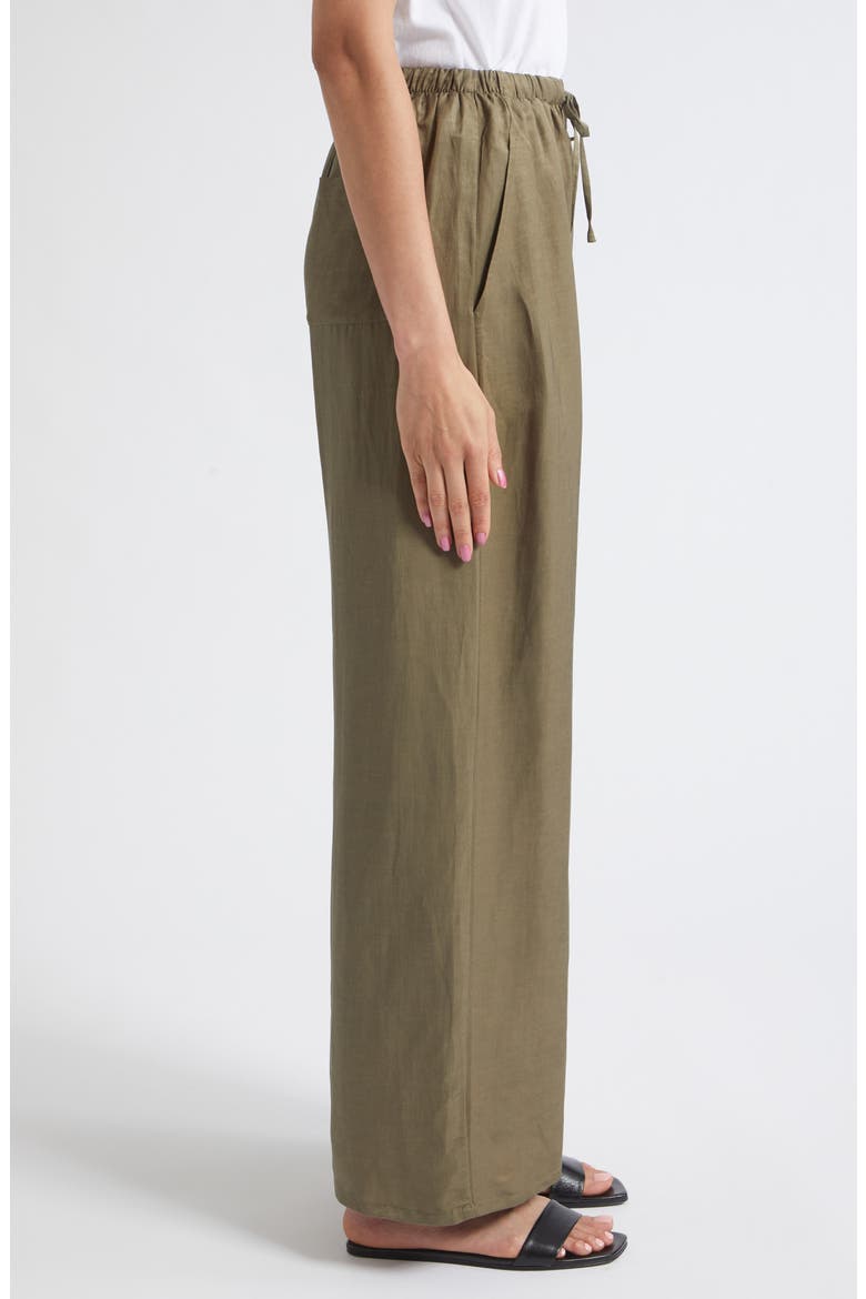 Daniel Wide Leg Linen Blend Drawstring Pants, Alternate, color, CYPRESS
