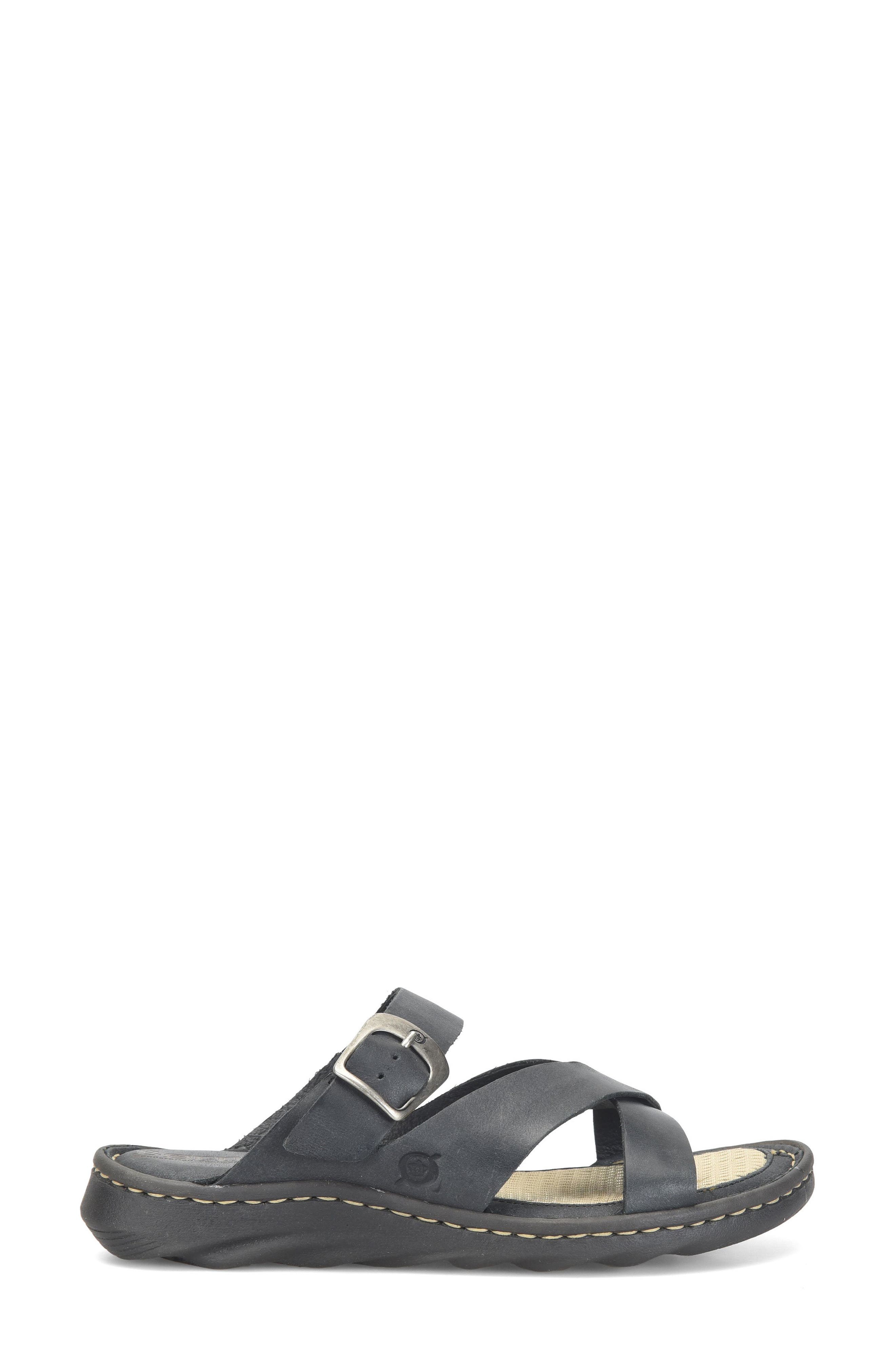 Børn Salas Slide Sandal, Alternate, color, Black Leather