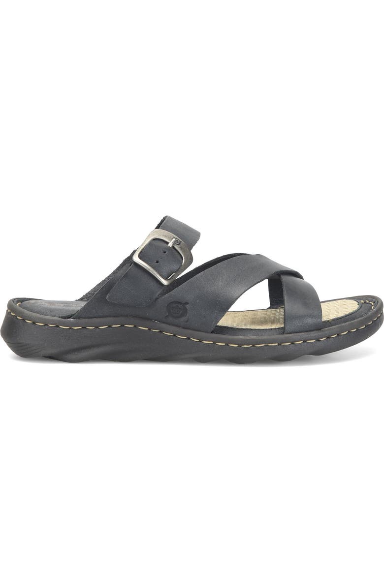 Børn Salas Slide Sandal, Alternate, color, Black Leather