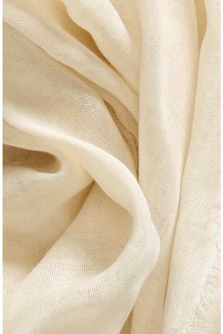 Border Stripe Gauze Scarf, Alternate, color, WHITE