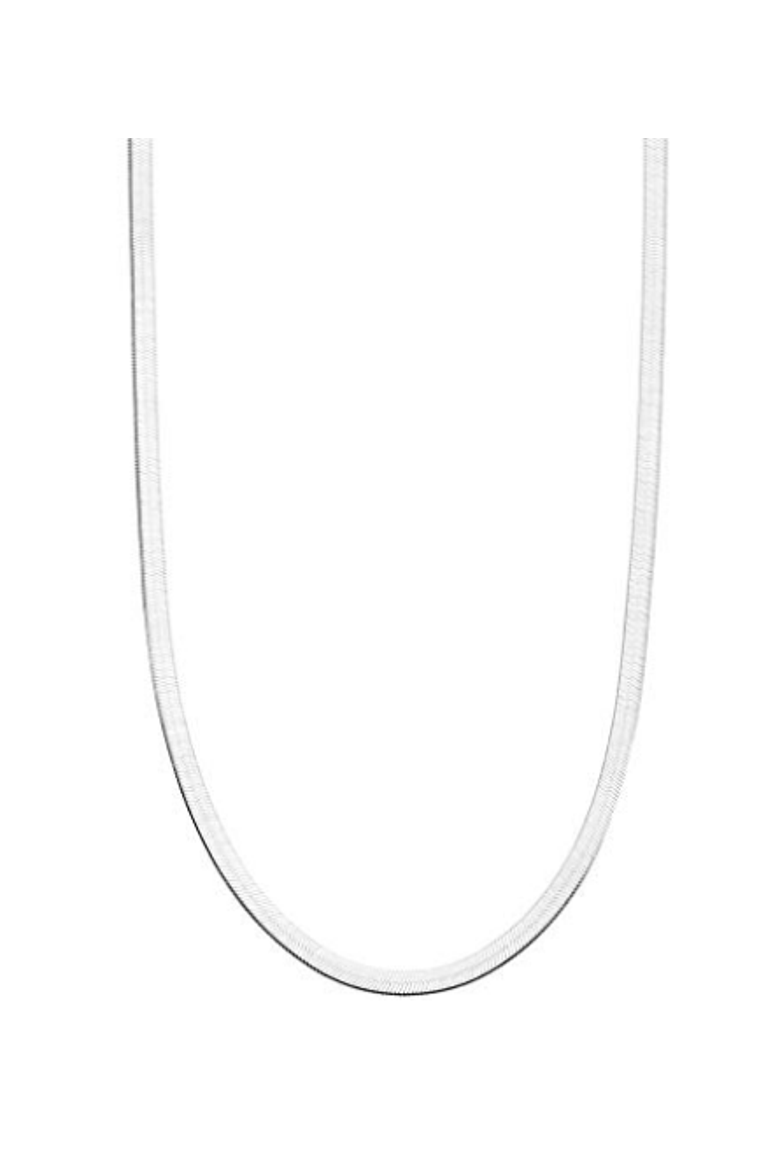 Solid Sterling Silver Flat Necklace, Alternate, color, Silver