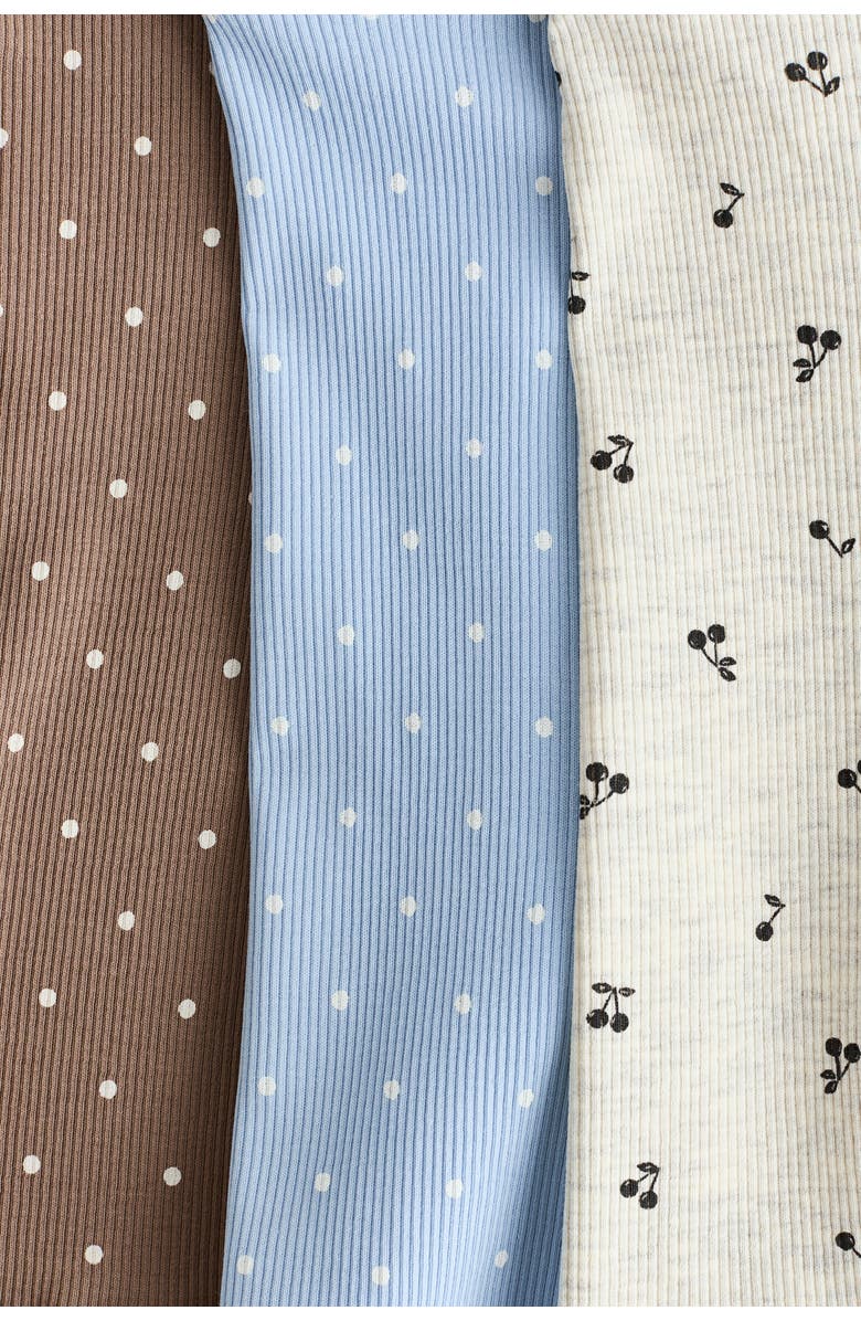 H&M 3-pack Ribbed Cycling Shorts, Alternate, color, Light Beige Melange/Light Blue