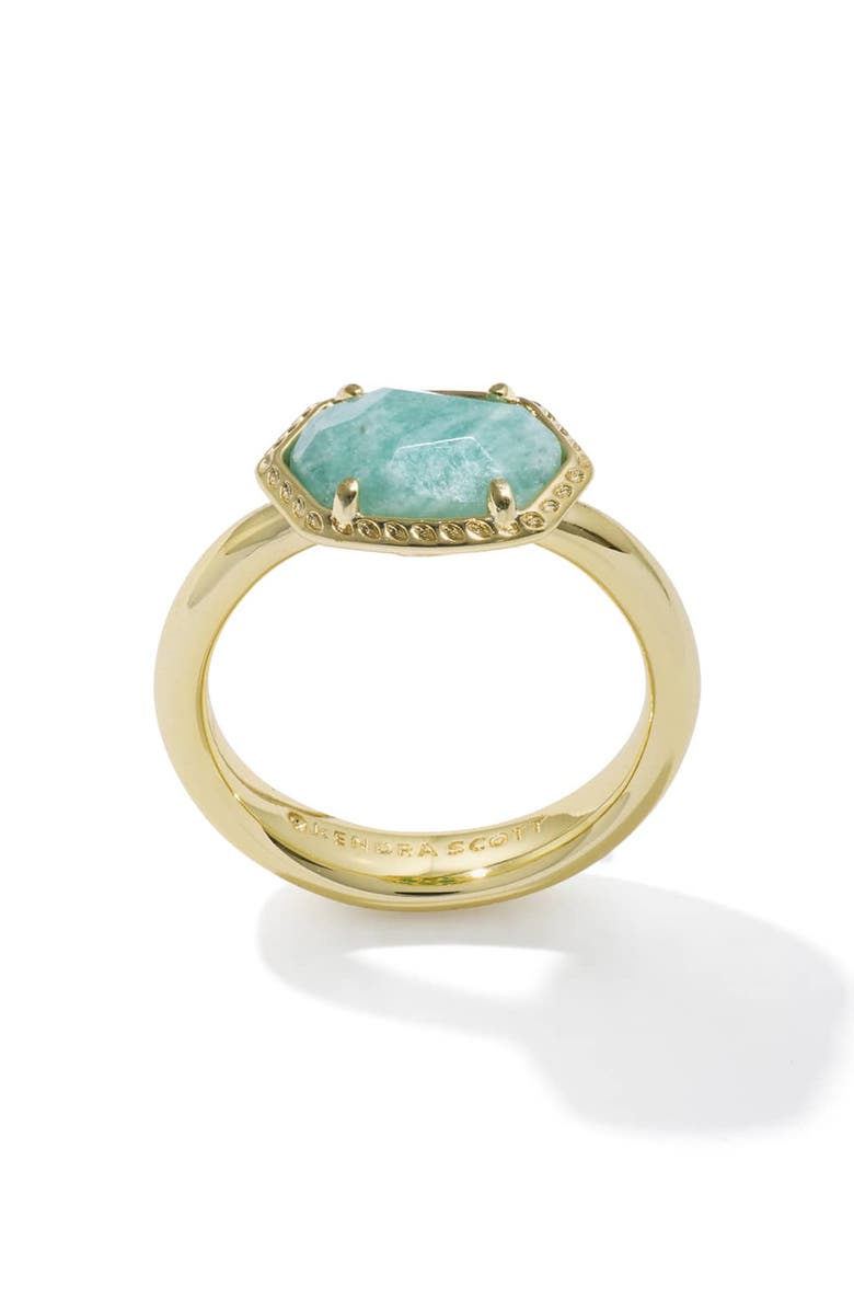 Kendra Scott Daphne Frame Amazonite Ring, Alternate, color, Gold Teal Amazonite