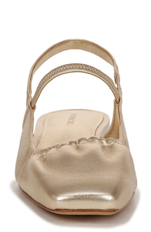 Vince Venice Metallic Slingback Ballerina Flats In Champagne