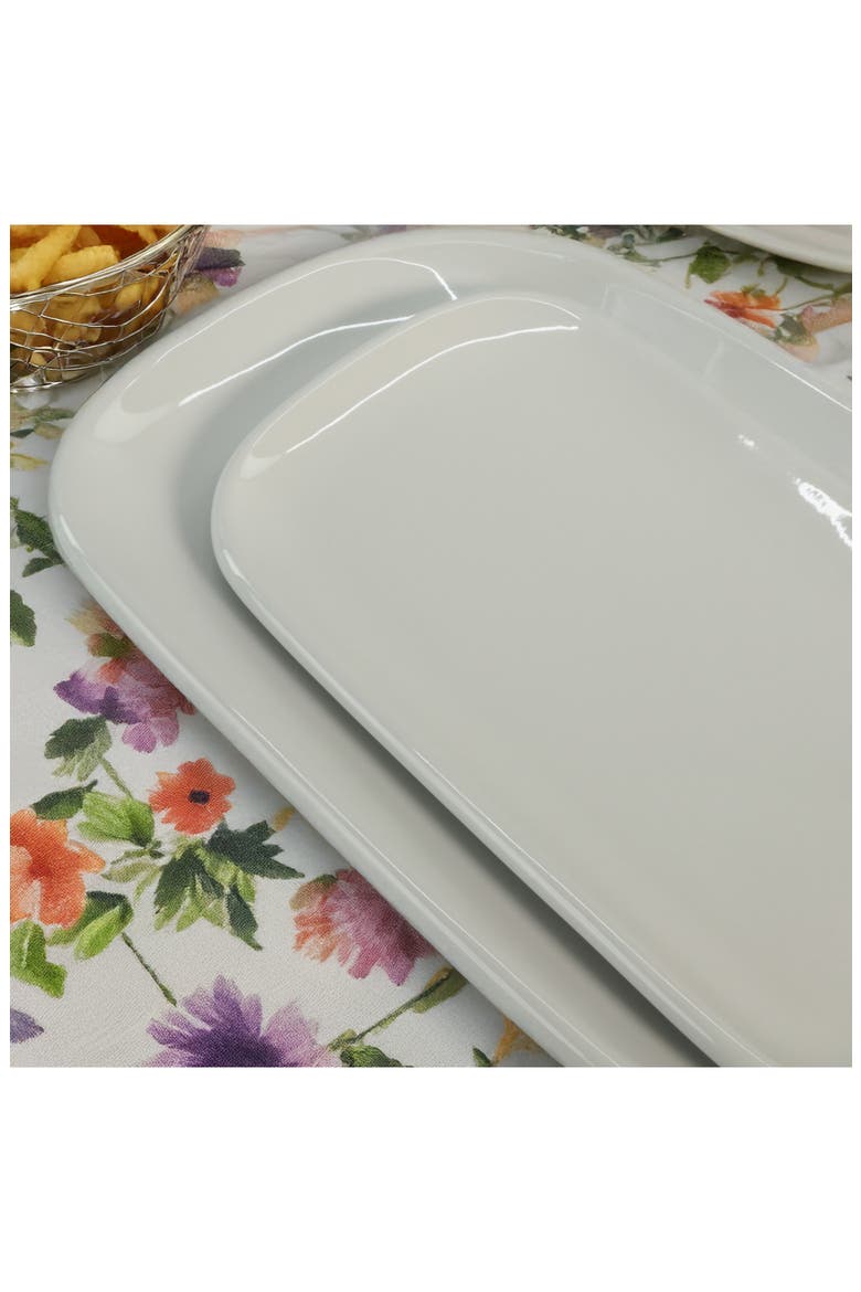 Set of 2 Assorted Impulse Rectangular Platters, Alternate, color, WHITE