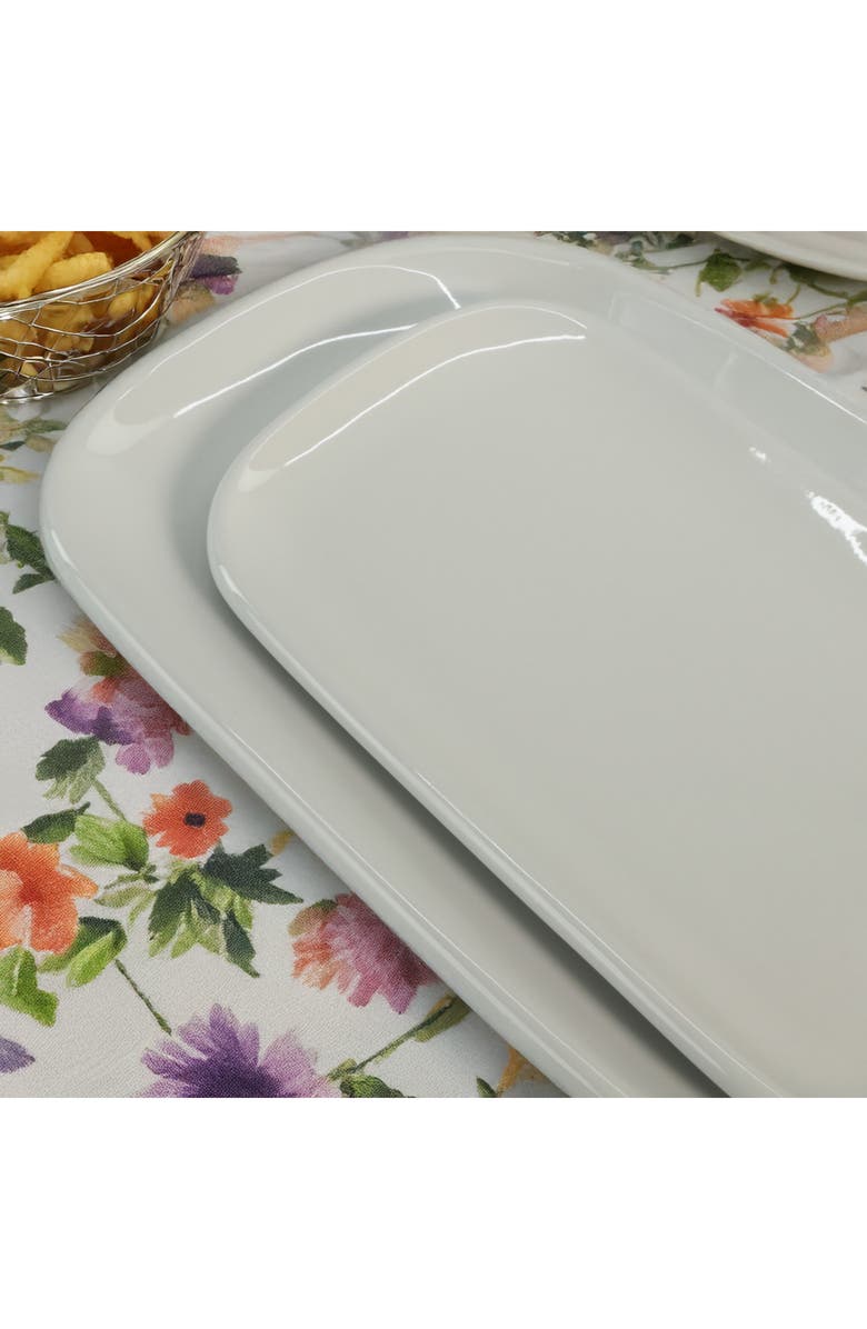 BIA Cordon Bleu Set of 2 Assorted Impulse Rectangular Platters, Alternate, color, White