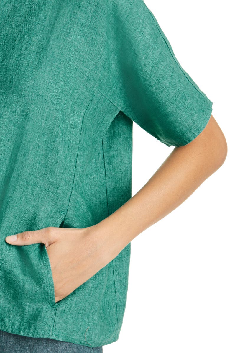 Eileen Fisher Organic Linen Boxy Top, Alternate, color, 