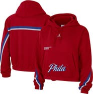 Jordan Brand Women's Jordan Brand Red Philadelphia 76ers Courtside Statement Edition Pullover Hoodie