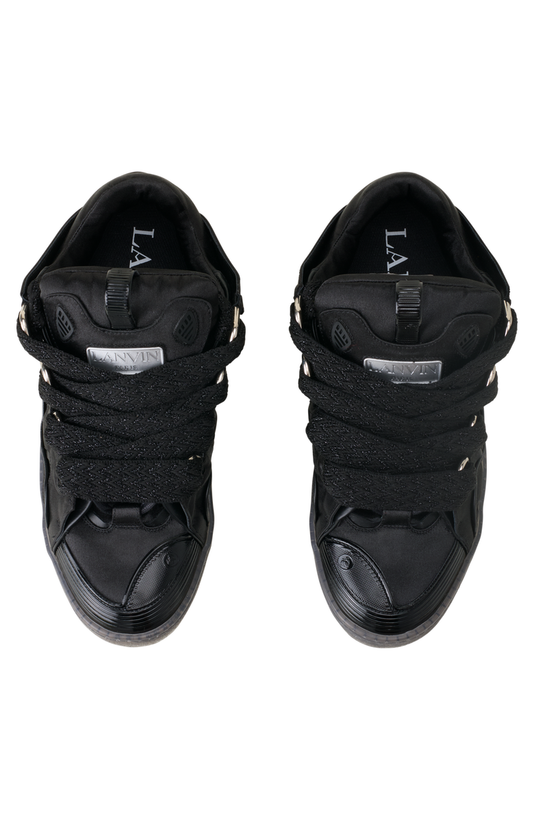 Lanvin Curb Sneakers In Satin, Alternate, color, Black