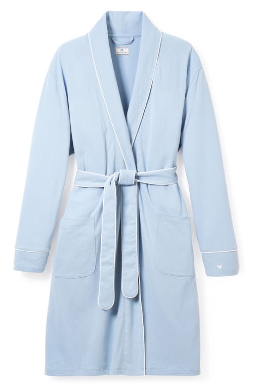 Petite Plume Luxe Pima Cotton Maternity Robe In Blue