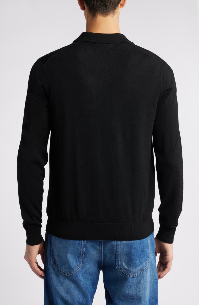 NN07 Quarter Zip Wool Polo Sweater, Alternate, color, Black