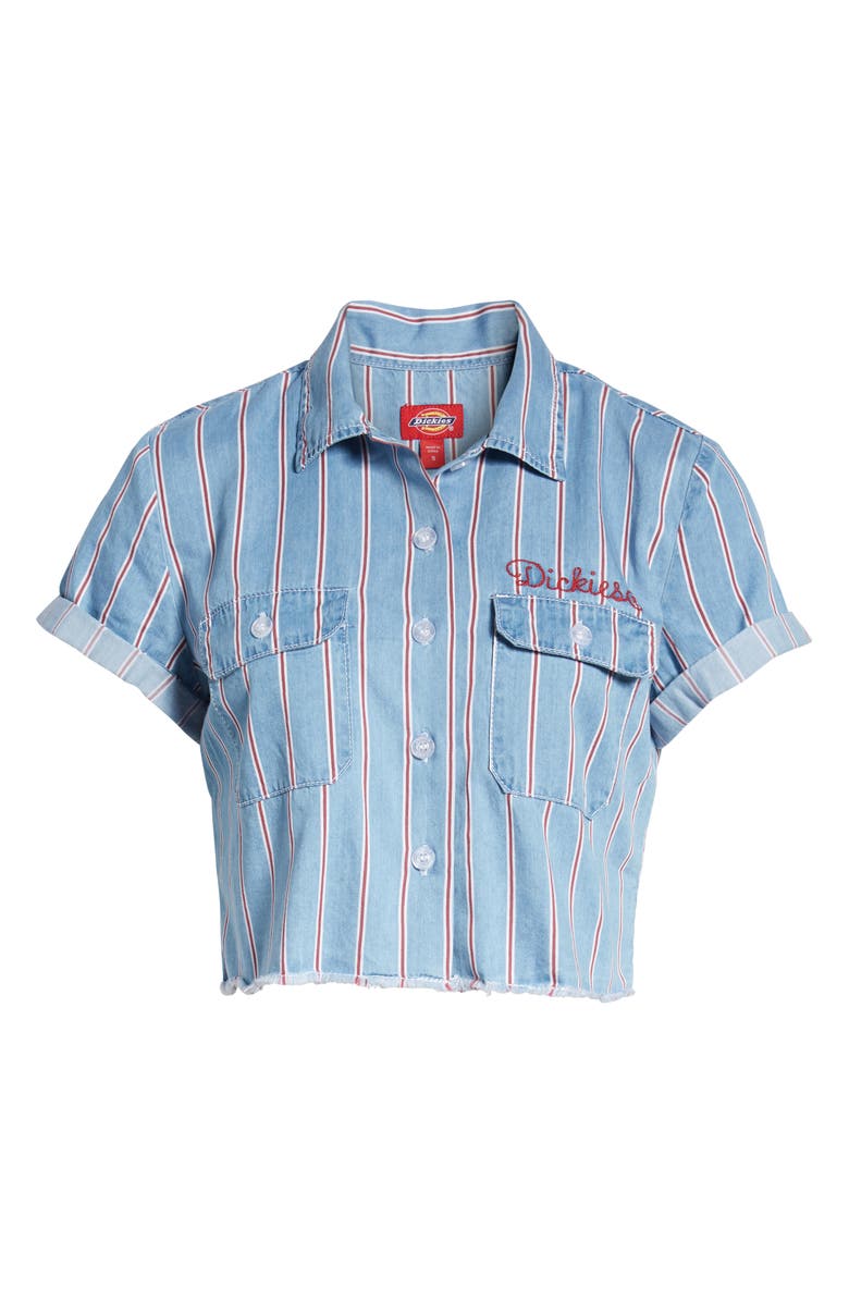 Dickies Stripe Crop Work Shirt, Alternate, color,