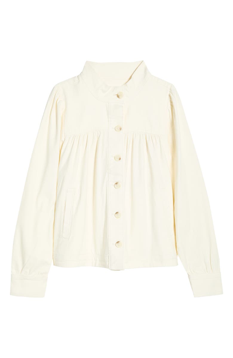 Treasure & Bond High Neck Stretch Cotton Twill Jacket, Alternate, color, Ecru