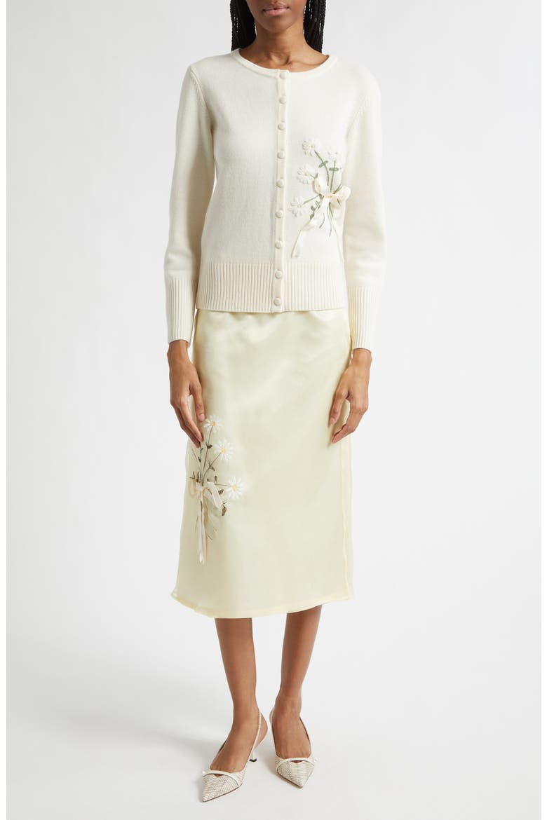 Gender Inclusive Gladys Daisy Embroidered Wool Cardigan, Alternate, color, IVORY